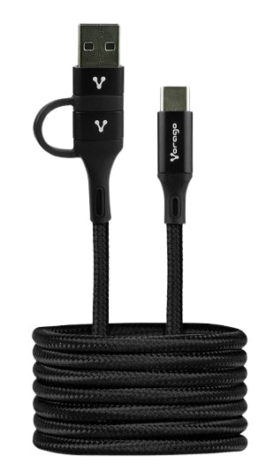 CABLE VORAGO CAB-126 TIPO C - TIPO C ADAPTADOR USB A - PD 60W CARGA RÁPIDA, 1 MT NEGRO CABLE VORAGO CAB-126 TIPO C - TIPO C ADAPTADOR USB A - PD 60W CARGA RÁPIDA, 1 MT NEGRO